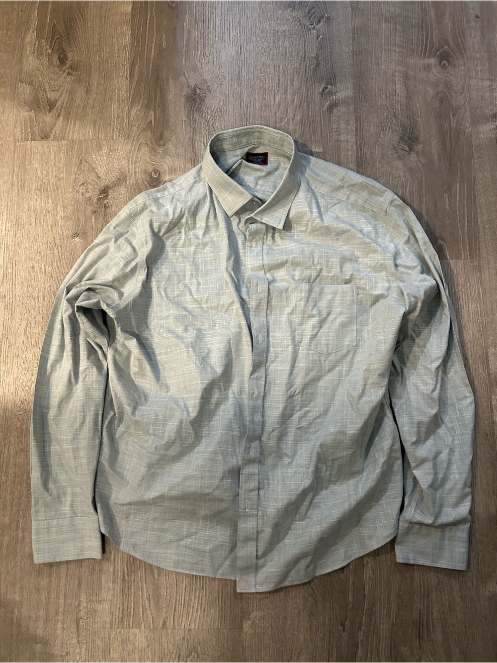 UNTUCKit 3XL Light Green Plaid Long-Sleeve Dress Shirt